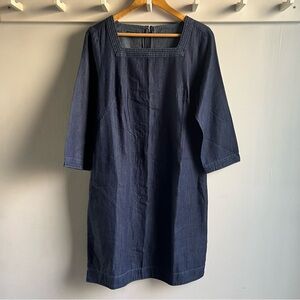 Talbots Dark Blue Denim Long Sleeve Dress